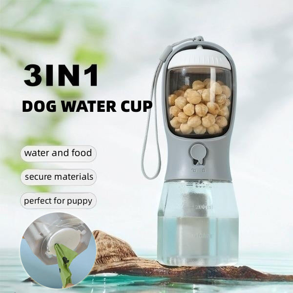 . 3-in-1 , Dog Water Cup Drinking Food Garbage Bag Three-in-one Portable Small Multi-functional Pet Cups Pets Supplies