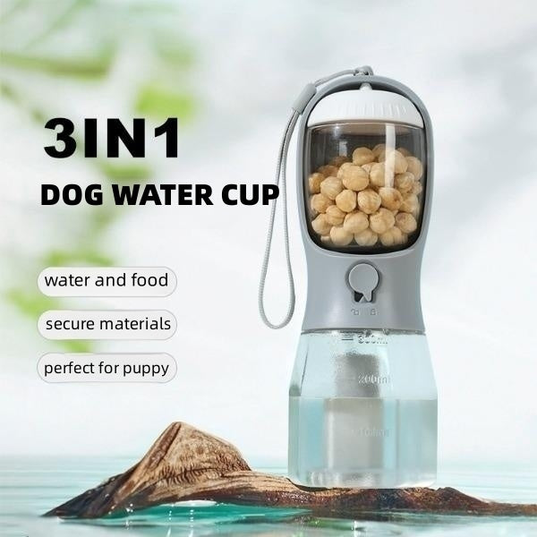 . 3-in-1 , Dog Water Cup Drinking Food Garbage Bag Three-in-one Portable Small Multi-functional Pet Cups Pets Supplies